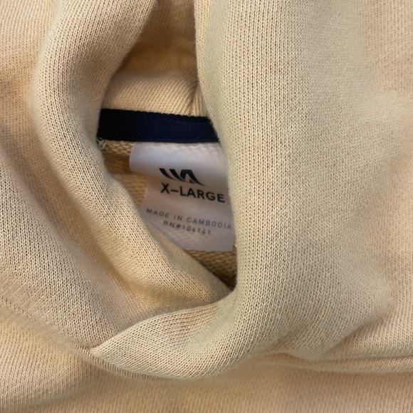 Men's Lux French Terry Pullover Hoodie Gold Medium mustard color - Picture 4 of 4